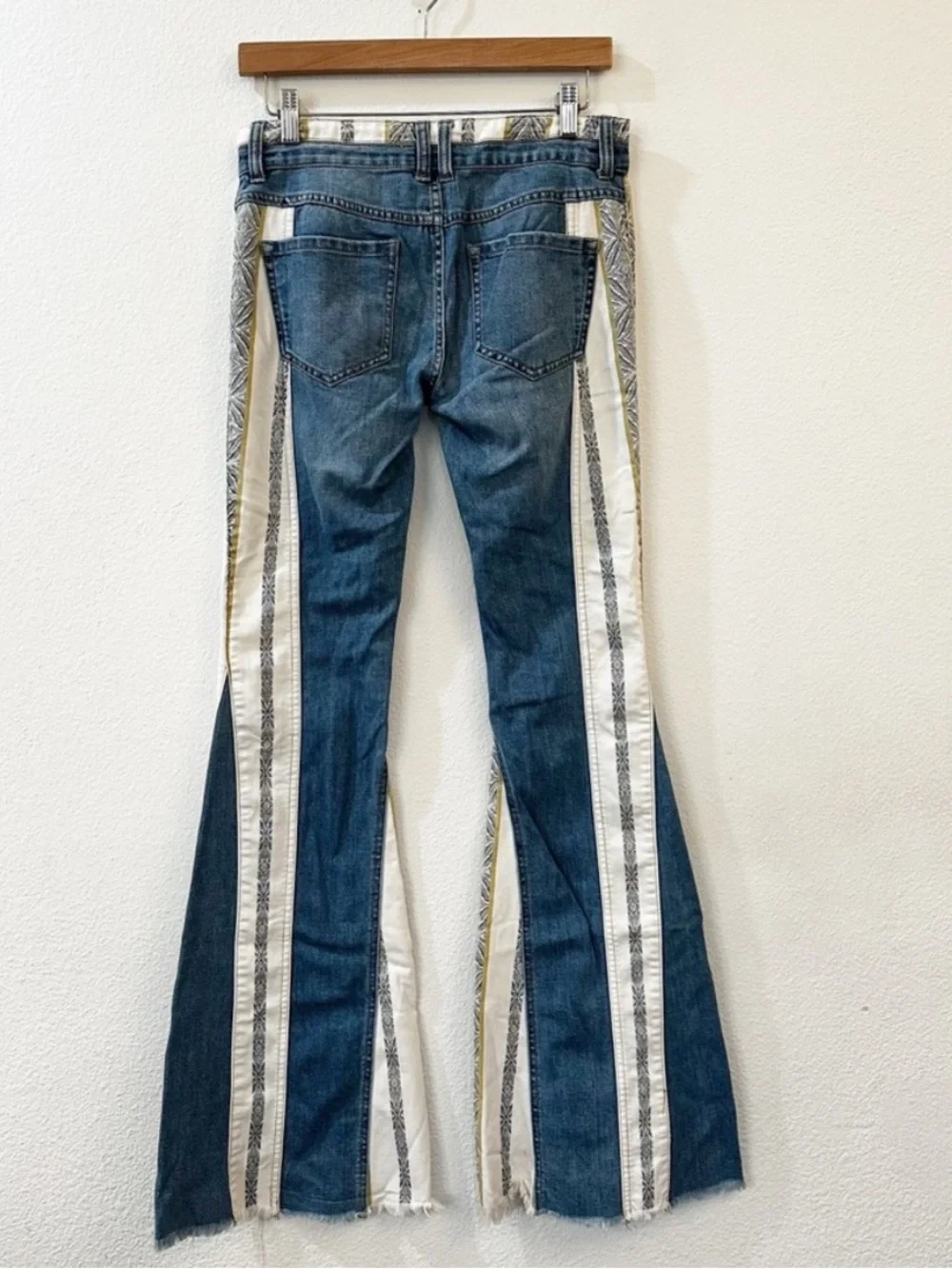 Free People Danica low rise flat jeans with patchwork details - Picture 4 of 9